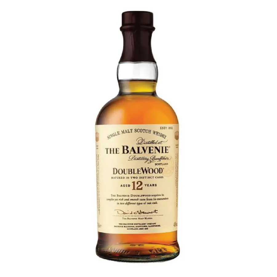 Bottle of Balvenie DoubleWood 12 Year, scotch
