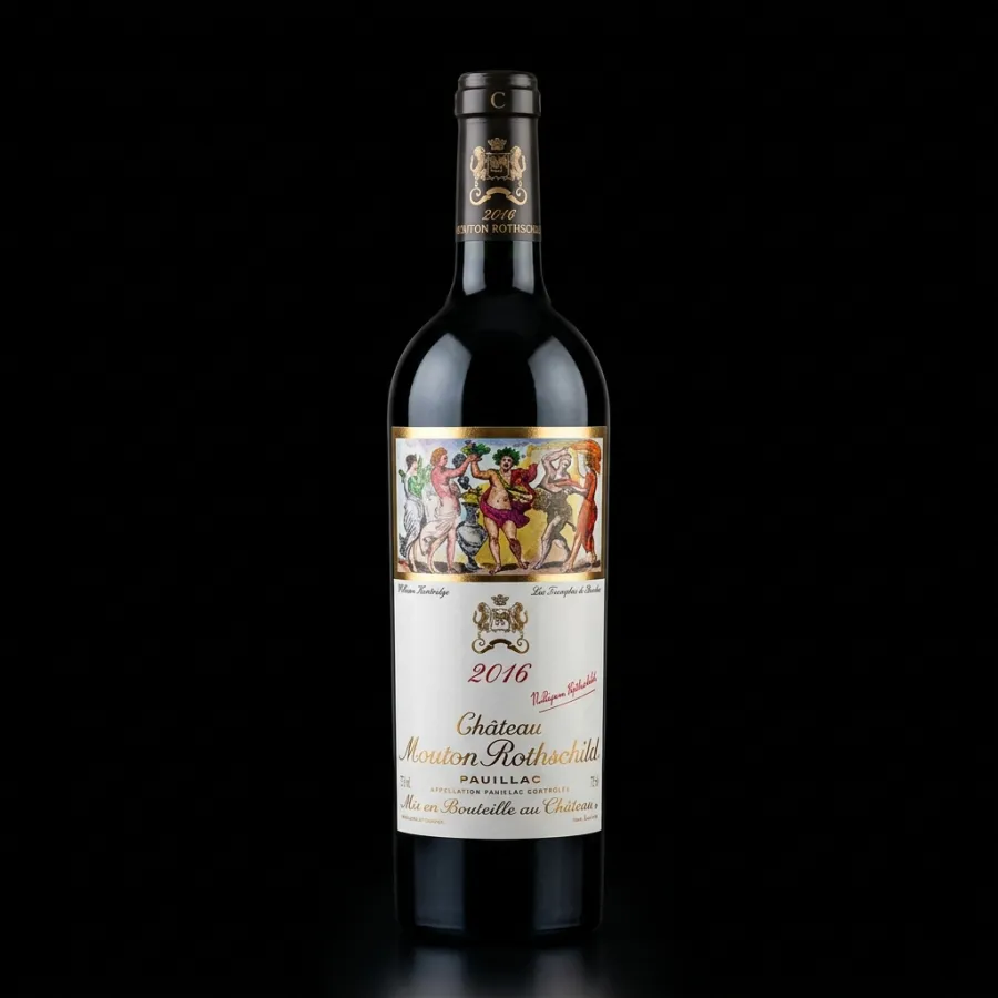 Bottle of Château Mouton Rothschild 2019, fine wine