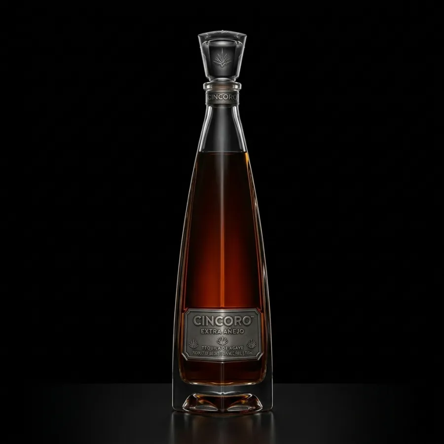 Bottle of Cincoro Extra Añejo, tequila