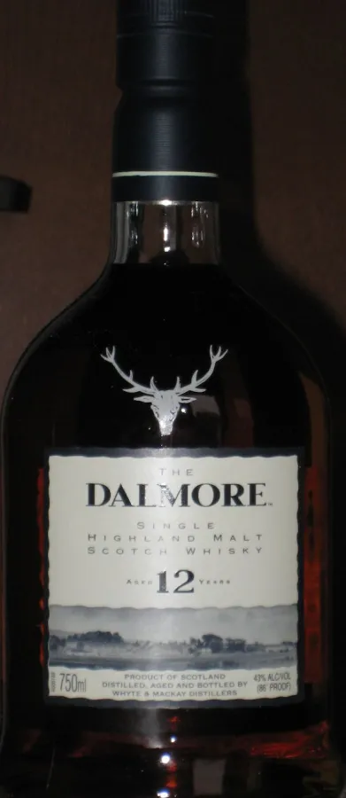 Bottle of Dalmore 12 Year, scotch