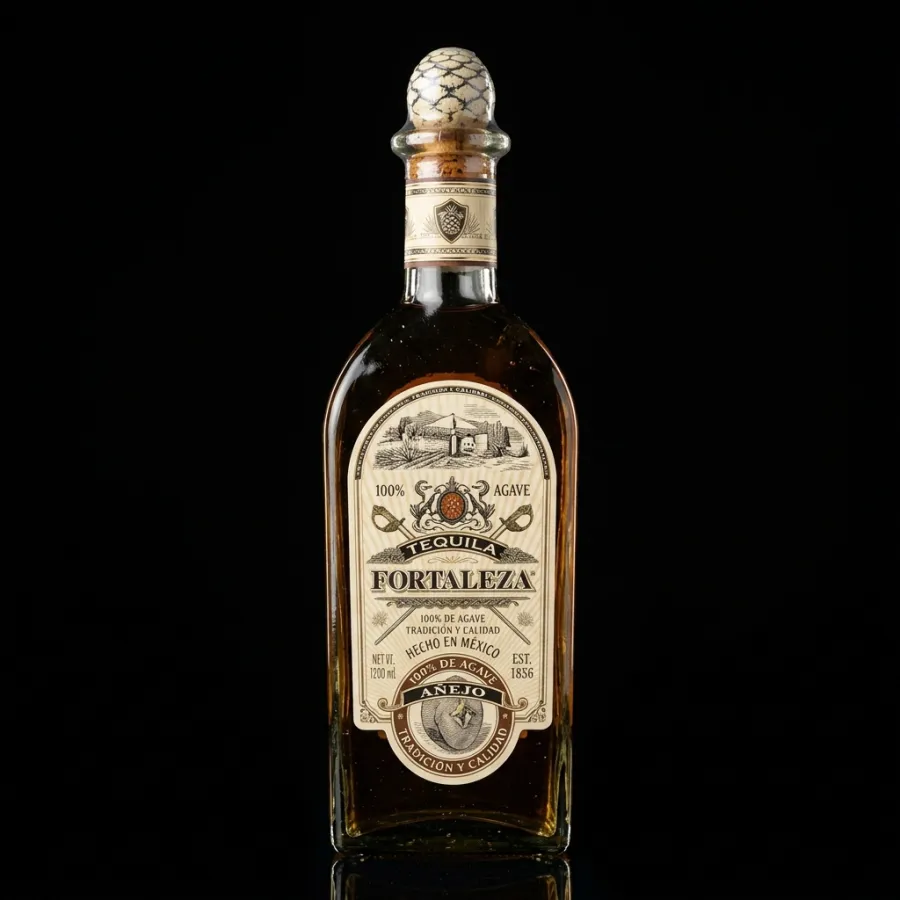 Bottle of Fortaleza Añejo, tequila