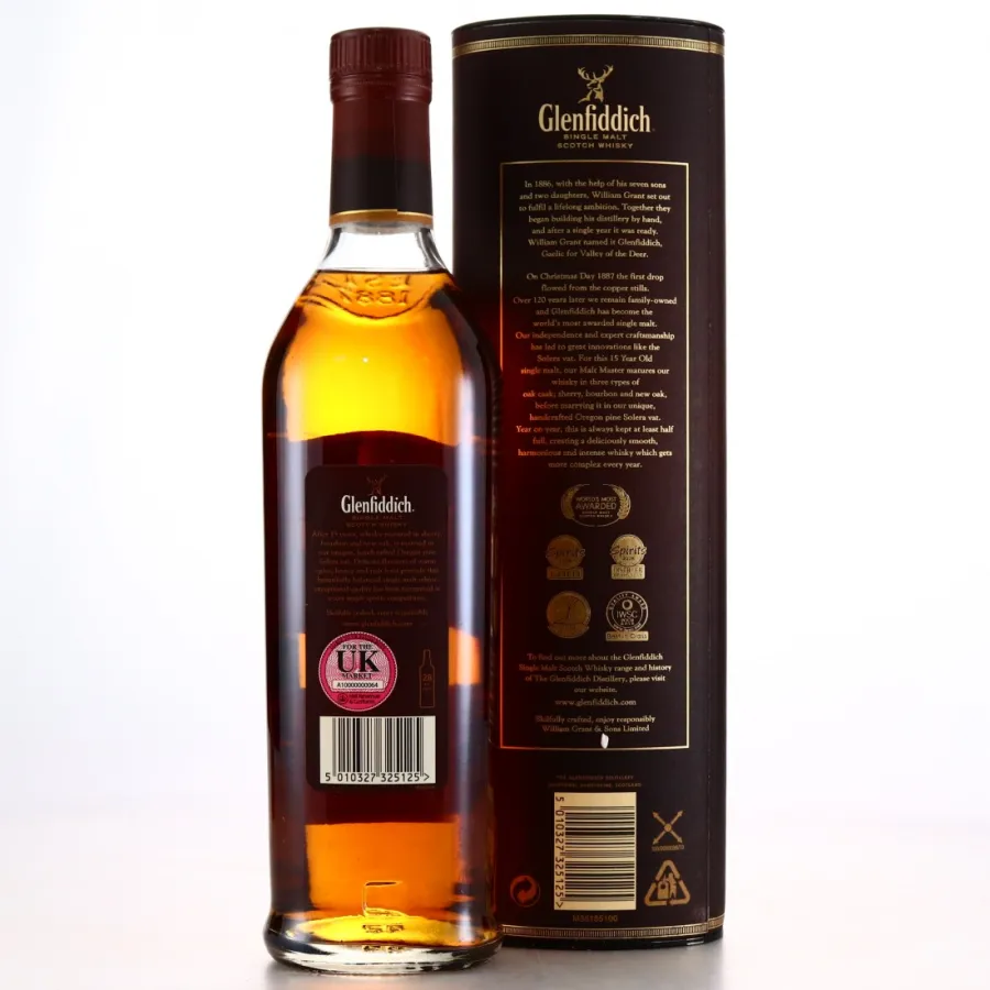 Bottle of Glenfiddich 15 Year Solera, scotch