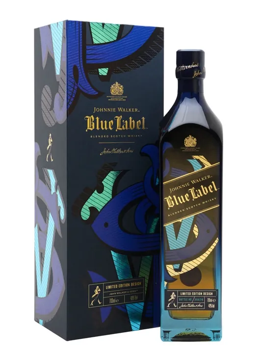 Bottle of Johnnie Walker Blue Label, scotch
