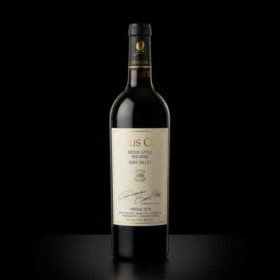 Bottle of Opus One 2019, fine wine