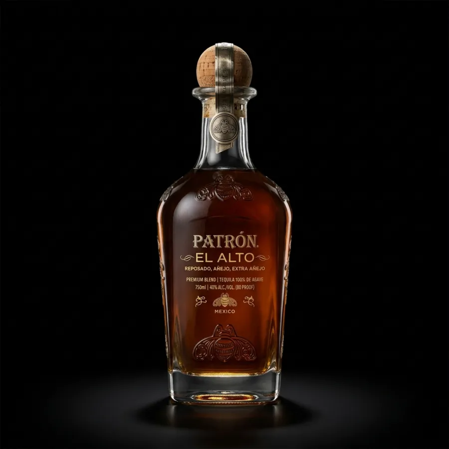 Bottle of Patrón El Alto, tequila
