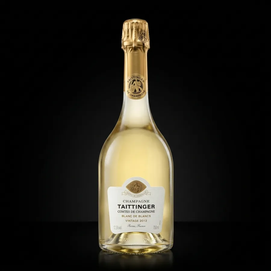 Bottle of Taittinger Comtes de Champagne 2012, champagne