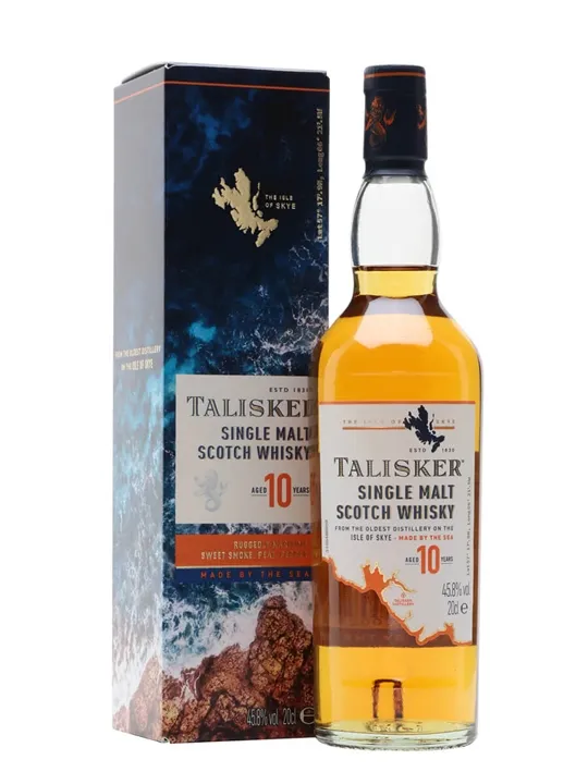 Bottle of Talisker 10 Year, scotch