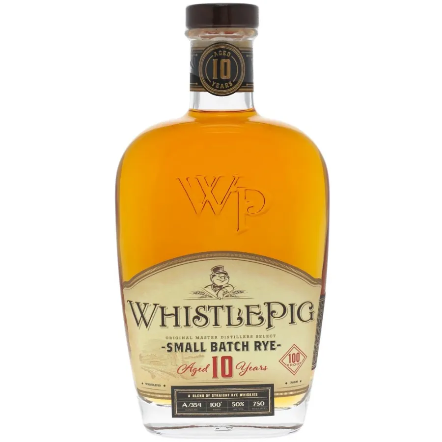 Bottle of WhistlePig 10 Year Rye, rye
